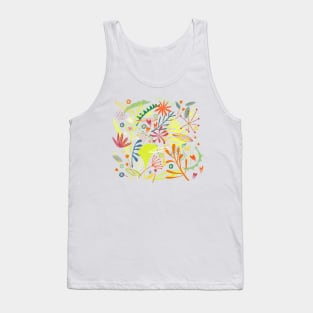 Tropical Leaves and Flowers Art Tank Top